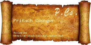 Prifach Csongor névjegykártya