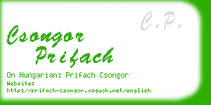 csongor prifach business card